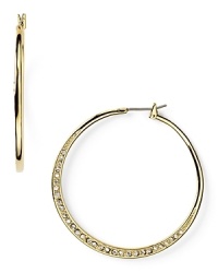 Michael Kors' gold-plated hoops are a versatile daytime detail. Pay attention to the finer points and wear these to add polish to sharp tailoring and sleek suiting. Michael Kors' gold-plated hoops are a versatile daytime detail. Pay attention to the finer points and wear these to add polish to sharp tailoring and sleek suiting.