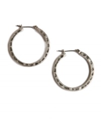 Let chic silver loops orbit your lobes. Stylish and timeless, simple hoops are the perfect addition to your accessory collection. Lucky Brand earrings crafted in silver tone mixed metal. Approximate diameter: 1 inch. Let chic silver loops orbit your lobes. Stylish and timeless, simple hoops are the perfect addition to your accessory collection. Lucky Brand earrings crafted in silver tone mixed metal. Approximate diameter: 1 inch.