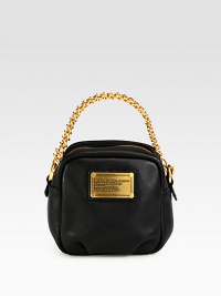 Luxurious pebbled leather accented with radiant hardware in a petite size, perfect for your basic essentials.Convertible chain handle, 3-5 dropTop zip closureFully lined5W X 5½H X 3DImported Luxurious pebbled leather accented with radiant hardware in a petite size, perfect for your basic essentials.Convertible chain handle, 3-5 dropTop zip closureFully lined5W X 5½H X 3DImported