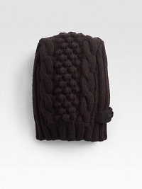 Chunky knit cabled beanie set in a luxurious wool and cashmere blend.Logo detail70% wool/30% cashmereDry cleanMade in Italy Chunky knit cabled beanie set in a luxurious wool and cashmere blend.Logo detail70% wool/30% cashmereDry cleanMade in Italy