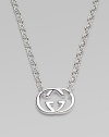 Signature interlocking GG symbol of polished sterling silver, suspended between a bold chain. Sterling silver Chain length, about 17 Pendant length, about ¾ Lobster clasp Made in Italy