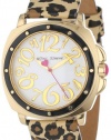 Betsey Johnson Women's BJ00044-09 Analog Leopard Printed Leather Strap Watch