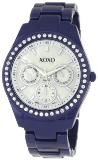 XOXO Women's XO5299A Rhinestone Accent Dark Blue Enamel Bracelet Watch XOXO Women's XO5299A Rhinestone Accent Dark Blue Enamel Bracelet Watch