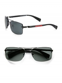 An updated approach to a timeless classic, rendered in lightweight metal with plastic temples. Available in black demi shiny frames with gray lenses.Metal/plasticLogo temple detail100% UV ProtectionMade in Italy An updated approach to a timeless classic, rendered in lightweight metal with plastic temples. Available in black demi shiny frames with gray lenses.Metal/plasticLogo temple detail100% UV ProtectionMade in Italy