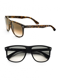 Oversized modified square frames with metal rivet accents and signature logo. Available in light havana with brown gradient lens or black with grey gradient lens. UV 400 lens 100% UV protection Made in Italy Oversized modified square frames with metal rivet accents and signature logo. Available in light havana with brown gradient lens or black with grey gradient lens. UV 400 lens 100% UV protection Made in Italy