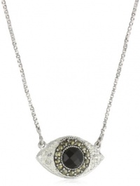 Judith Jack Reversibles Sterling Silver, Swarovski Marcasite and Crystal Evil Eye Pendant Necklace Judith Jack Reversibles Sterling Silver, Swarovski Marcasite and Crystal Evil Eye Pendant Necklace