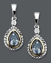 Stun her with an extra special birthday gift this year. December's stunning birthstone makes it's appearance in these delightful teardrop earrings. Crafted in 14k gold and sterling silver with a pear-cut aquamarine (3/4 ct. t.w.) and sparkling diamond accent. Approximate drop: 1 inch. Stun her with an extra special birthday gift this year. December's stunning birthstone makes it's appearance in these delightful teardrop earrings. Crafted in 14k gold and sterling silver with a pear-cut aquamarine (3/4 ct. t.w.) and sparkling diamond accent. Approximate drop: 1 inch.