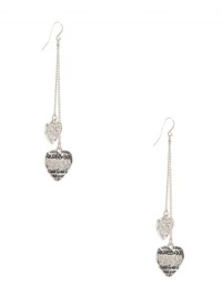 GUESS Graffiti Logo Heart Earrings, SILVER GUESS Graffiti Logo Heart Earrings, SILVER