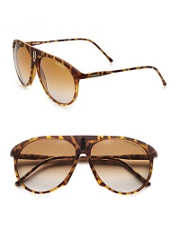An unique style with a bridge accented with a sleek signature emblem. Available in blonde havana with brown/grey gradient lens. Logo temples100% UV protectionImported An unique style with a bridge accented with a sleek signature emblem. Available in blonde havana with brown/grey gradient lens. Logo temples100% UV protectionImported