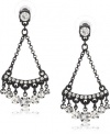 Betsey Johnson Iconic Jet Crystal Gem Chandelier Drop Earrings