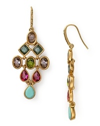 Bring on the high-pigment pretty with this dazzling pair of chandelier earrings from Carolee, accented with multi colored crystals. Bring on the high-pigment pretty with this dazzling pair of chandelier earrings from Carolee, accented with multi colored crystals.