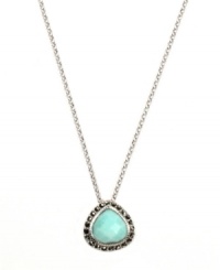 Simply stunning. Judith Jack's teardrop-shaped pendant highlights a Peruvian amazonite stone surrounded by glittering marcasite. Set in sterling silver. Approximate length: 16 inches. Approximate drop: 5/8 inch. Simply stunning. Judith Jack's teardrop-shaped pendant highlights a Peruvian amazonite stone surrounded by glittering marcasite. Set in sterling silver. Approximate length: 16 inches. Approximate drop: 5/8 inch.