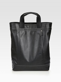 A remarkable shape, durable enough to hold all of your essentials in a sleek leather design with contrast stitching.Top handlesExterior, interior zip pocketsFully linedLeather13W x 17H x 1DImported A remarkable shape, durable enough to hold all of your essentials in a sleek leather design with contrast stitching.Top handlesExterior, interior zip pocketsFully linedLeather13W x 17H x 1DImported