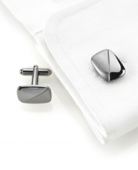 Brushed and polished for extra elegance, these Geoffrey Beene two-toned cufflinks are a double dose of dapper. Brushed and polished for extra elegance, these Geoffrey Beene two-toned cufflinks are a double dose of dapper.