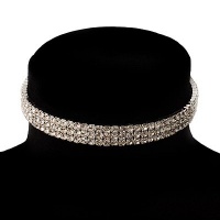 3-Row Swarovski Crystal Choker Necklace (Silver&Clear) 3-Row Swarovski Crystal Choker Necklace (Silver&Clear)