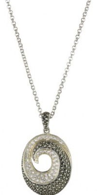 Judith Jack Sterling Silver, Marcasite and Crystal Swirl Drop Pendant Necklace Judith Jack Sterling Silver, Marcasite and Crystal Swirl Drop Pendant Necklace