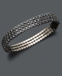 Add a pop of bold color and a little glitter, too. Charter Club stretch bracelet features three rows of faceted jet beads set in hematite tone mixed metal. Approximate diameter: 3-1/2 inches. Add a pop of bold color and a little glitter, too. Charter Club stretch bracelet features three rows of faceted jet beads set in hematite tone mixed metal. Approximate diameter: 3-1/2 inches.