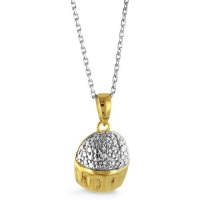 Two Tone Diamond Cupcake Pendant/Necklace in Sterling Silver w/18 Chain Two Tone Diamond Cupcake Pendant/Necklace in Sterling Silver w/18 Chain