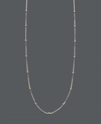 Simply stunning. A delicate chain takes your look a long way, especially when it's Giani Bernini's intricate bead chain! Crafted in sterling silver with 18k gold over sterling silver beaded accents. Approximate length: 18 inches. Simply stunning. A delicate chain takes your look a long way, especially when it's Giani Bernini's intricate bead chain! Crafted in sterling silver with 18k gold over sterling silver beaded accents. Approximate length: 18 inches.