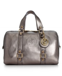 Shake up your accessories wardrobe with a little metallic makeover with this diva-worthy design from Juicy Couture. Buttery-soft leather is adorned with golden buckle and stud accents, while inside is all about organization with plenty of pockets and compartments. Shake up your accessories wardrobe with a little metallic makeover with this diva-worthy design from Juicy Couture. Buttery-soft leather is adorned with golden buckle and stud accents, while inside is all about organization with plenty of pockets and compartments.