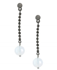 Classic meets contemporary for a chic effect. Kenneth Cole New York's drop earrings are crafted from hematite-tone mixed metal with opal-colored faceted beads adding timeless appeal. Approximate drop: 2 inches. Classic meets contemporary for a chic effect. Kenneth Cole New York's drop earrings are crafted from hematite-tone mixed metal with opal-colored faceted beads adding timeless appeal. Approximate drop: 2 inches.