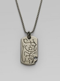 A military-inspired look rich with contemporary detail, carefully engraved in blackened sterling silver. Sterling silver Pendant, about 2 long Chain, about 30 long Imported A military-inspired look rich with contemporary detail, carefully engraved in blackened sterling silver. Sterling silver Pendant, about 2 long Chain, about 30 long Imported