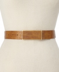 Nine West marries classic and modern sensibilities on this elegant croc-embossed belt. Nine West marries classic and modern sensibilities on this elegant croc-embossed belt.