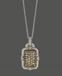 Shapely style and a hint of sparkle. This intricate rectangular pendant by Le Vian features stunning round-cut chocolate diamonds (1-1/10 ct. t.w.) and white diamonds (1/3 ct. t.w.). Setting and chain crafted in 14k white gold. Approximate length: 18 inches. Approximate drop: 1-1/5 inches. Shapely style and a hint of sparkle. This intricate rectangular pendant by Le Vian features stunning round-cut chocolate diamonds (1-1/10 ct. t.w.) and white diamonds (1/3 ct. t.w.). Setting and chain crafted in 14k white gold. Approximate length: 18 inches. Approximate drop: 1-1/5 inches.