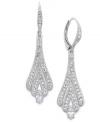 Add elegance to any look with the perfect sparkle. Eliot Danori's stunning leverback earrings feature cubic zirconias (3/8 ct. t.w.) and crystals for optimum shine. Set in rhodium-plated mixed metal. Approximate drop: 2 inches.