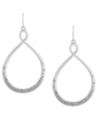 A haute number. This pair of drop earrings from Kenneth Cole New York is crafted from silver-tone mixed metal with glass pave crystal accents adding a lustrous touch. Approximate drop: 2-1/2 inches. A haute number. This pair of drop earrings from Kenneth Cole New York is crafted from silver-tone mixed metal with glass pave crystal accents adding a lustrous touch. Approximate drop: 2-1/2 inches.
