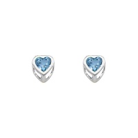 .925 Sterling Silver Rhodium Plated 4mm March Birthstone Heart Bezel CZ Solitaire Basket Stud Earrings for Baby and Children & Women with Screw-back (Aquamarine, Light Blue) .925 Sterling Silver Rhodium Plated 4mm March Birthstone Heart Bezel CZ Solitaire Basket Stud Earrings for Baby and Children & Women with Screw-back (Aquamarine, Light Blue)