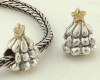 925 Sterling Silver with 14k Gold European Style Vermeil Christmas Tree  Charms/beads for Pandora, Biagi, Chamilia, Troll and More Bracelets