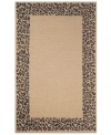 Give your patio a roaringly stylish look with Liora Manne's leopard border rug! Hand-hooking and hand-tufting techniques are combined to achieve the rich, textural surface of this oatmeal-hued indoor/outdoor rug from the Promenade collection. UV stabilized to minimize fading, the fashion-forward, durable rug is sure to please. Hose off for easy cleaning.