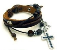 4030044 Christian Religious Scripture Inspirational Cross Leather Bracelet 4030044 Christian Religious Scripture Inspirational Cross Leather Bracelet