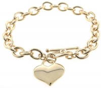 Designer Inspired Gold Heart Charm Toggle Bracelet Links Of Love Designer Inspired Gold Heart Charm Toggle Bracelet Links Of Love