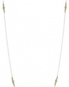 Mizuki Silver Chain and Gold Bead Station Necklace