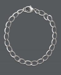 Perfect when worn alone, or decorated with your favorite personalized charms. Rembrandt bracelet features interlocking sterling silver links and a lobster claw clasp. Approximate length: 7-1/2 inches. Perfect when worn alone, or decorated with your favorite personalized charms. Rembrandt bracelet features interlocking sterling silver links and a lobster claw clasp. Approximate length: 7-1/2 inches.