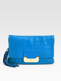 Butter-smooth leather in a sleek envelope bag, finished with polished hardware and an oversized tassel.Detachable chain and leather shoulder strap, 21 dropTurnlock flap closureOne outside open pocketOne inside zip pocketTwo inside open pocketsOne pen holderCotton lining15W X 10H X 1DImported Butter-smooth leather in a sleek envelope bag, finished with polished hardware and an oversized tassel.Detachable chain and leather shoulder strap, 21 dropTurnlock flap closureOne outside open pocketOne inside zip pocketTwo inside open pocketsOne pen holderCotton lining15W X 10H X 1DImported