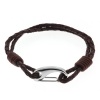 Men's 8 Brown Leather Bracelet With Stainless Steel Clasp