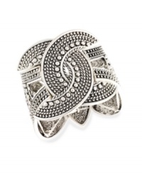 A textured surface adds depth and decorative dimension to Style&co.'s silver tone mixed metal bracelet, while the stretch design makes it effortless and comfortable to wear. Approximate diameter: 2-1/4 inches. A textured surface adds depth and decorative dimension to Style&co.'s silver tone mixed metal bracelet, while the stretch design makes it effortless and comfortable to wear. Approximate diameter: 2-1/4 inches.