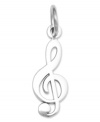 The perfect gift for the aspiring Mozart or Beethoven. This charming treble clef is crafted from diamond-cut 14k white gold. Chain not included. Approximate length: 4/5 inch. Approximate width: 1/5 inch.