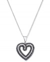 All that matters is the heart. Victoria Townsend's pretty heart necklace features round-cut black diamonds (1/5 ct. t.w.) and white diamond accents in sterling silver. Approximate length: 18 inches. Approximate drop: 1 inch.