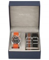 Change up your style on the fly with this sporty watch set from Nautica.
