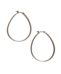 A simple touch can take your look a long way. These hot hoop earrings by Lucky Brand feature an oblong shape crafted in silver tone mixed metal. Approximate diameter: 1-3/4 inches. A simple touch can take your look a long way. These hot hoop earrings by Lucky Brand feature an oblong shape crafted in silver tone mixed metal. Approximate diameter: 1-3/4 inches.