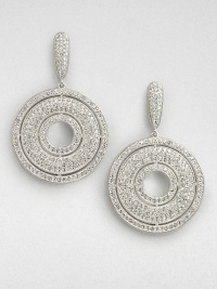 EXCLUSIVELY AT SAKS. A glittering piece with concentric circles and an open center. CrystalsRhodium-plated brassDrop, about 1.75Surgical steel post backImported EXCLUSIVELY AT SAKS. A glittering piece with concentric circles and an open center. CrystalsRhodium-plated brassDrop, about 1.75Surgical steel post backImported