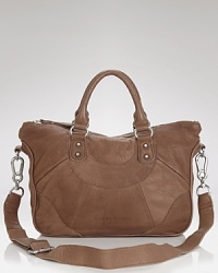 Soft and slouchy, with just a hint of structure, this leather satchel features matte silver hardware, stitching details and all the vintage appeal you can carry. By LIEBESKIND. Soft and slouchy, with just a hint of structure, this leather satchel features matte silver hardware, stitching details and all the vintage appeal you can carry. By LIEBESKIND.