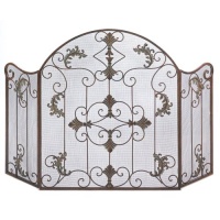 Gifts & Decor Rustic Scrollwork Iron Florentine Fireplace Screen Gifts & Decor Rustic Scrollwork Iron Florentine Fireplace Screen