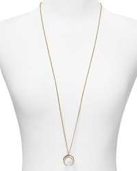 Rebecca Minkoff puts a decidedly downtown spin on the jewel box with this coolly curvacious necklace, which features a plated horn pendant on a simple chain. Rebecca Minkoff puts a decidedly downtown spin on the jewel box with this coolly curvacious necklace, which features a plated horn pendant on a simple chain.