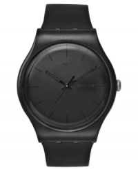 The absence of light, the epitome of cool: a blackout watch from Swatch's Black Rebel collection. The absence of light, the epitome of cool: a blackout watch from Swatch's Black Rebel collection.