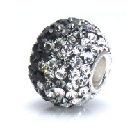 Bella Fascini Black Gray & Clear Fade Crystal Pave Round Charm - Large European Charm Bracelet Bling Bead or Pendant - Made with Authentic Swarovski Crystal Elements Solid Sterling Silver Core - Fits Perfectly on Chamilia Moress Pandora and All Compatible Bella Fascini Black Gray & Clear Fade Crystal Pave Round Charm - Large European Charm Bracelet Bling Bead or Pendant - Made with Authentic Swarovski Crystal Elements Solid Sterling Silver Core - Fits Perfectly on Chamilia Moress Pandora and All Compatible